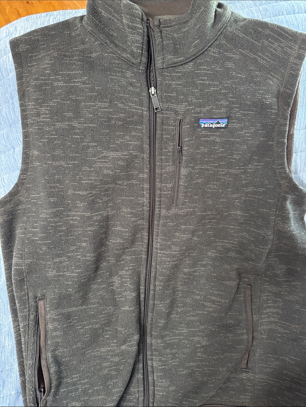 Patagonia Dark Heather Gray Full-Zip Fleece Vest